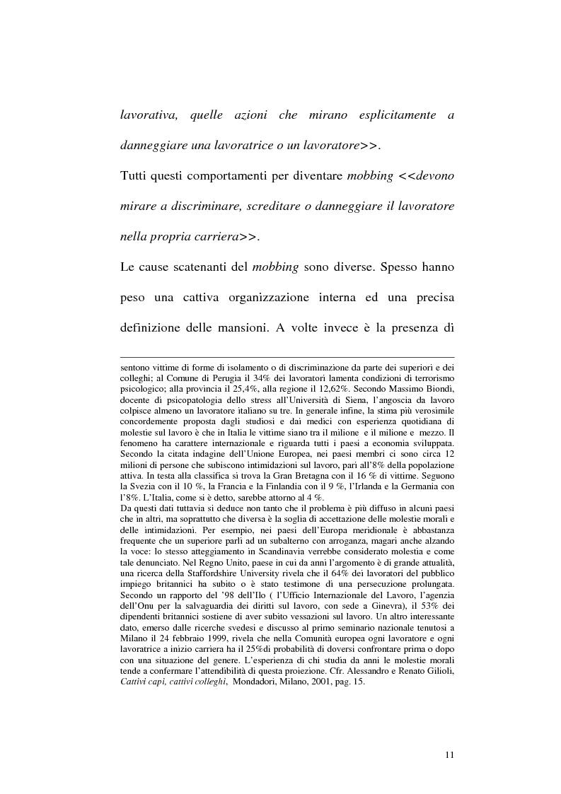 Anteprima della tesi: Il mobbing: concetto e fenomenologia giuridica, Pagina 11