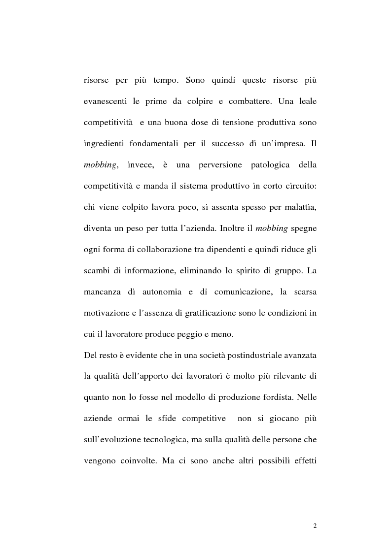 Anteprima della tesi: Il mobbing: concetto e fenomenologia giuridica, Pagina 2