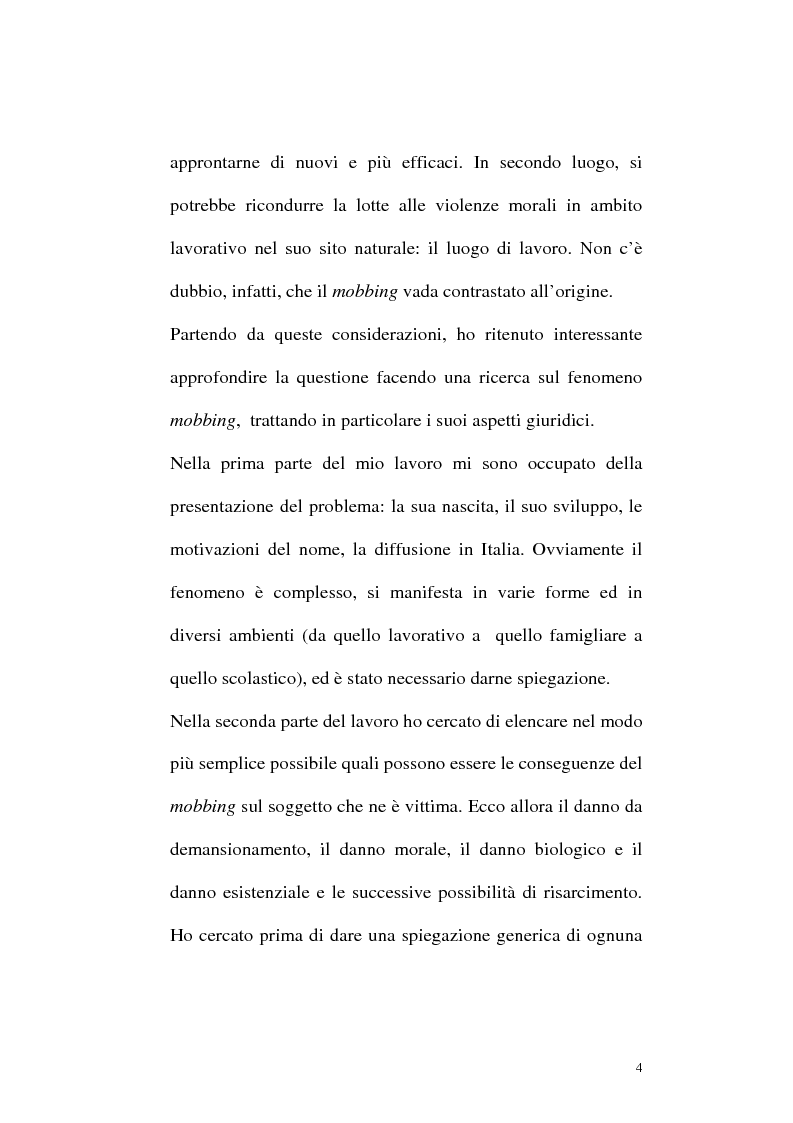 Anteprima della tesi: Il mobbing: concetto e fenomenologia giuridica, Pagina 4