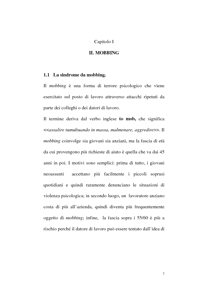 Anteprima della tesi: Il mobbing: concetto e fenomenologia giuridica, Pagina 7