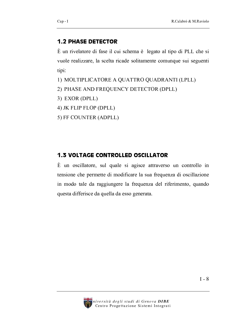 Anteprima della tesi: Progetto di un sintetizzatore a PLL per frequenze 25, 50, 75 Mhz in tecnologia CMOS 0.8 micron, Pagina 3