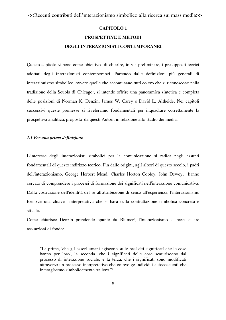 Anteprima della tesi: Recenti contributi dell'interazionismo simbolico alla ricerca sui mass media, Pagina 7