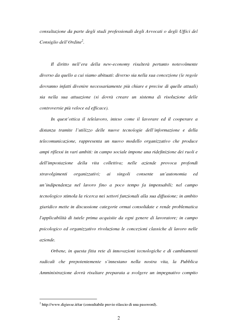 Anteprima della tesi: Il telelavoro nelle pubbliche amministrazioni, Pagina 2