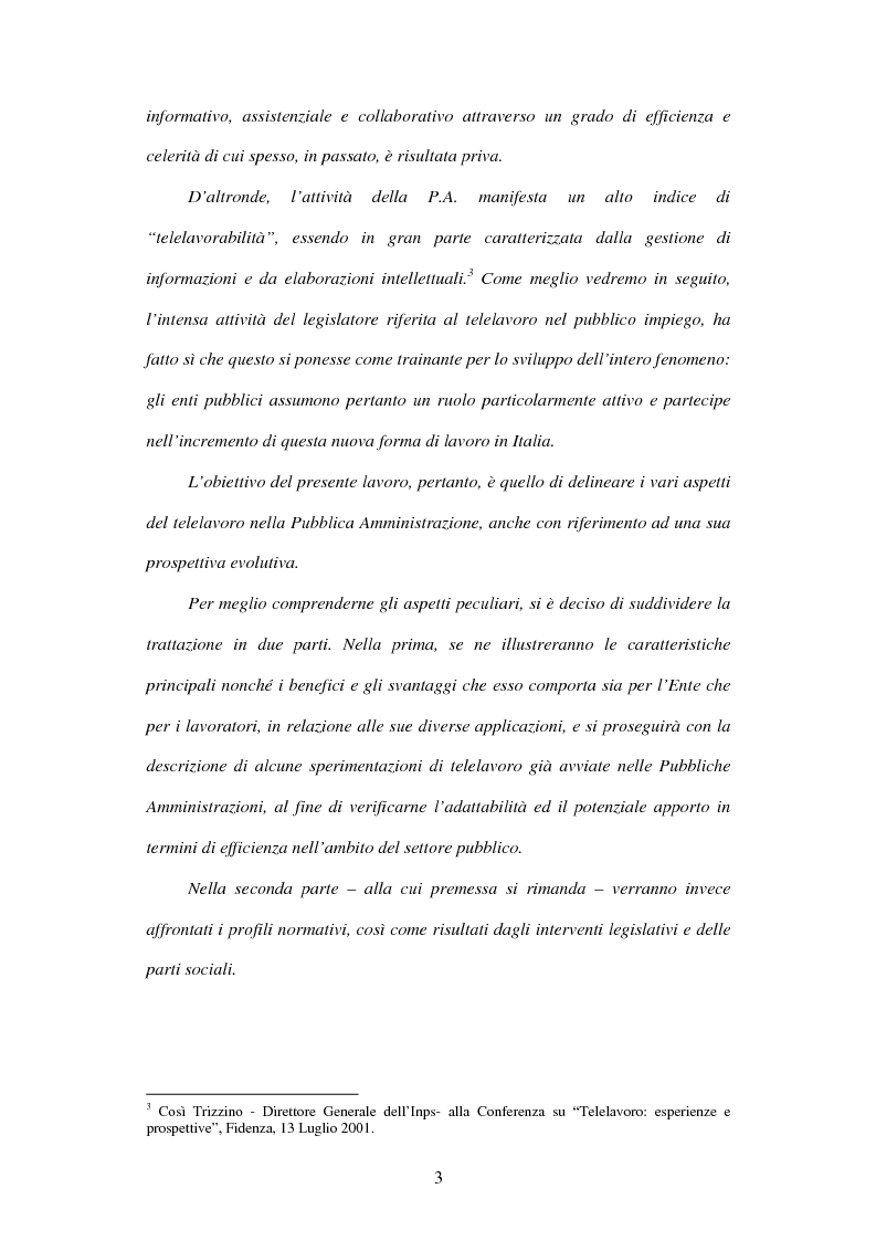 Anteprima della tesi: Il telelavoro nelle pubbliche amministrazioni, Pagina 3