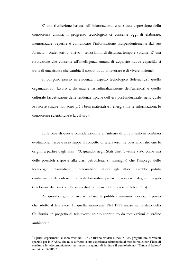 Anteprima della tesi: Il telelavoro nelle pubbliche amministrazioni, Pagina 8