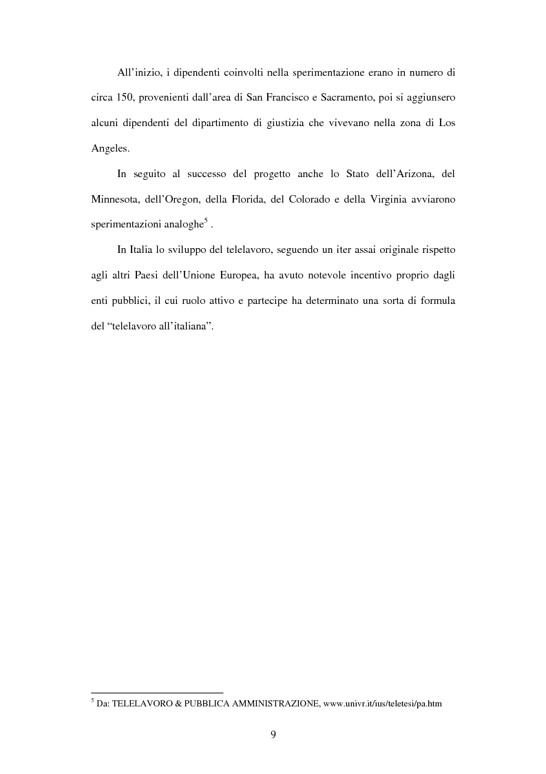 Anteprima della tesi: Il telelavoro nelle pubbliche amministrazioni, Pagina 9