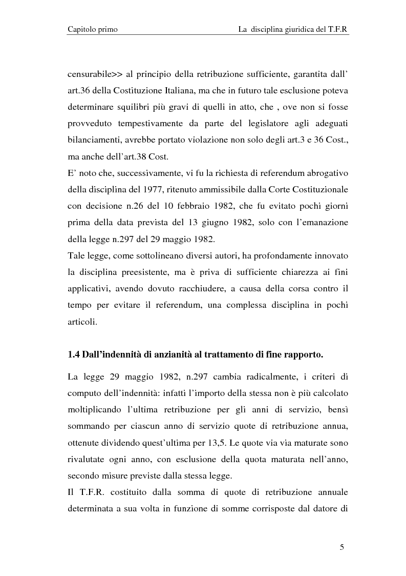 Anteprima della tesi: Il T.F.R. e la previdenza integrativa nei bilanci S.p.A., Pagina 7