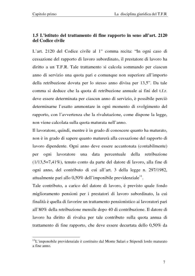 Anteprima della tesi: Il T.F.R. e la previdenza integrativa nei bilanci S.p.A., Pagina 9