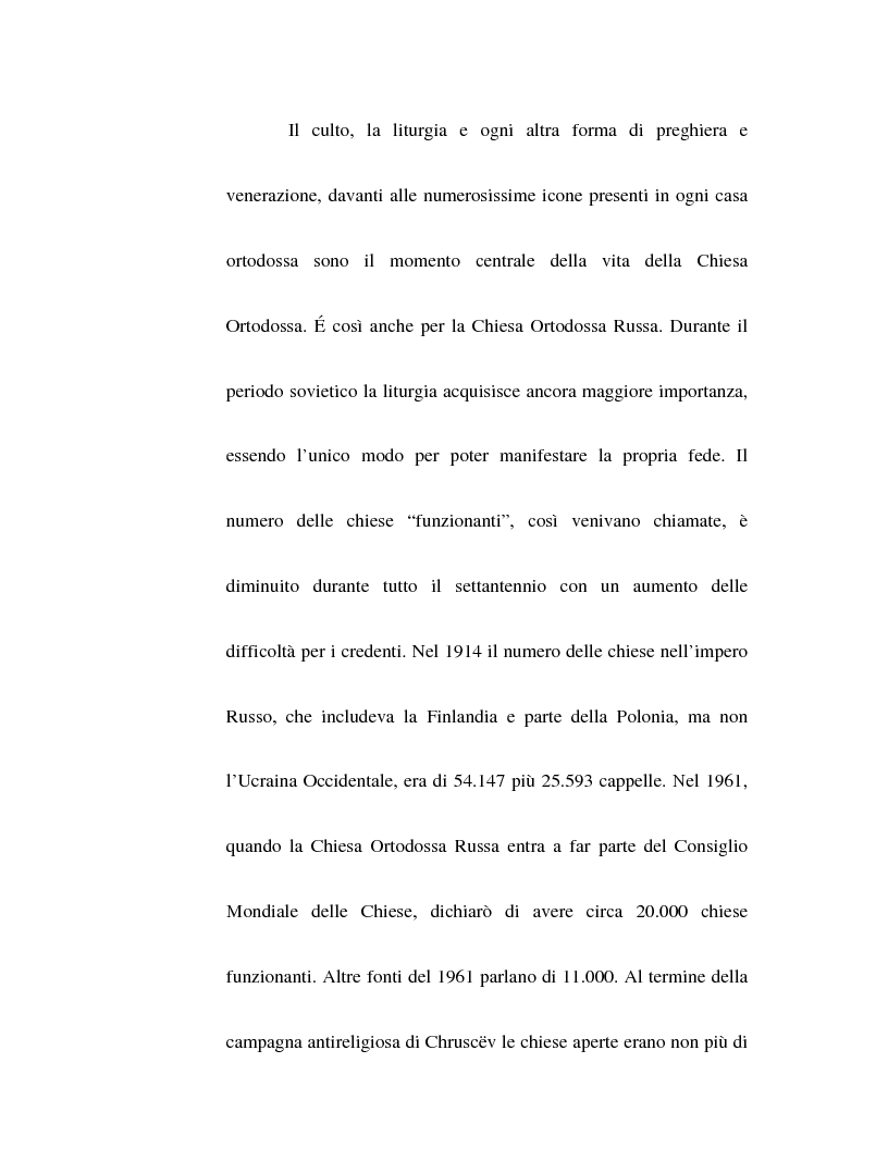 Anteprima della tesi: La Chiesa Ortodossa Russa durante il periodo sovietico, Pagina 6