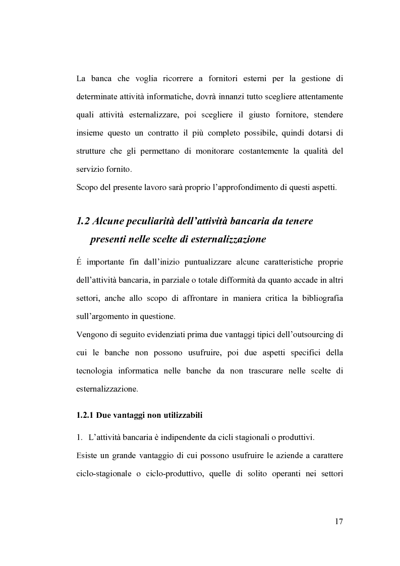 Anteprima della tesi: La banca e l’outsourcing dei sistemi informativi, Pagina 12