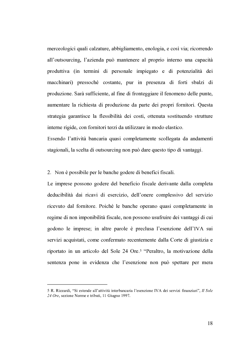 Anteprima della tesi: La banca e l’outsourcing dei sistemi informativi, Pagina 13