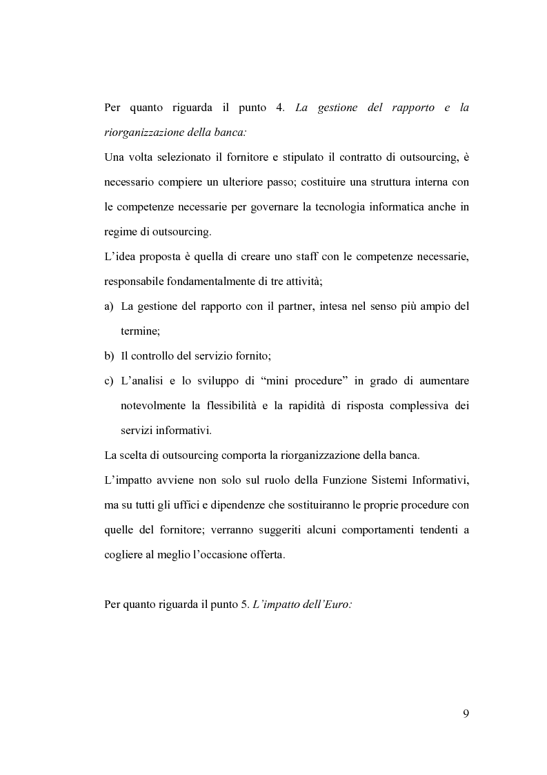 Anteprima della tesi: La banca e l’outsourcing dei sistemi informativi, Pagina 4