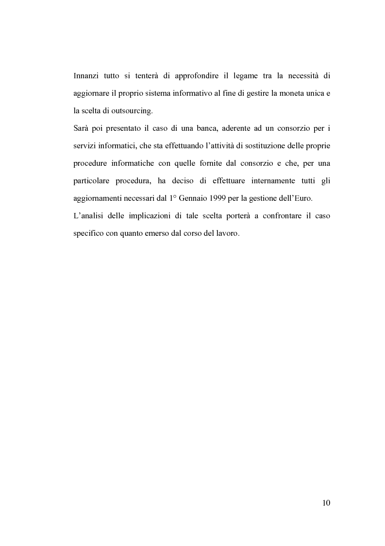 Anteprima della tesi: La banca e l’outsourcing dei sistemi informativi, Pagina 5