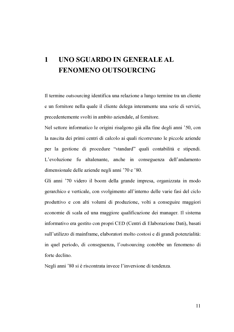 Anteprima della tesi: La banca e l’outsourcing dei sistemi informativi, Pagina 6