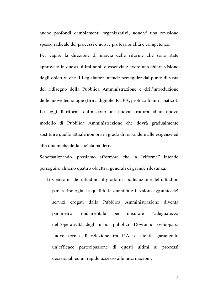 Anteprima della tesi: La firma digitale nella Pubblica Amministrazione. L'esperienza pratica dell'Ussl 9 di Treviso, Pagina 5