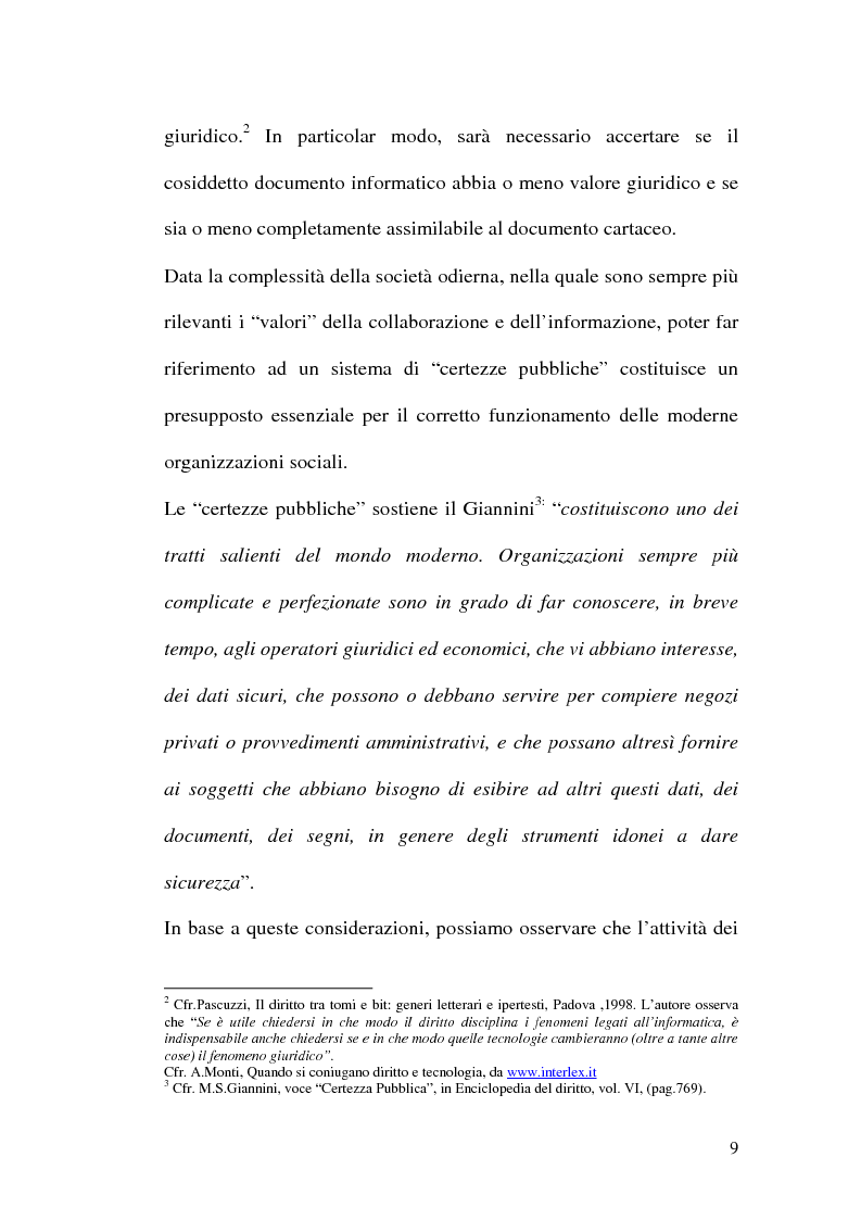 Anteprima della tesi: La firma digitale nella Pubblica Amministrazione. L'esperienza pratica dell'Ussl 9 di Treviso, Pagina 9
