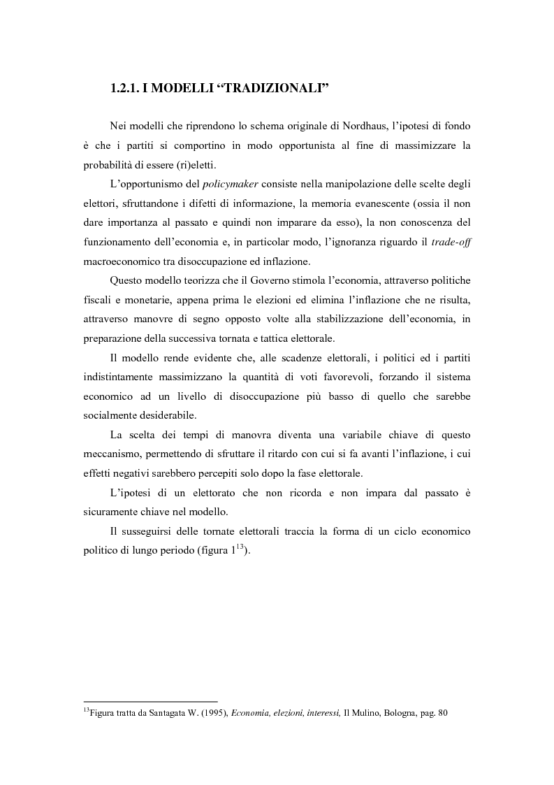 Anteprima della tesi: Sviluppi recenti della teoria del ciclo politico, Pagina 4