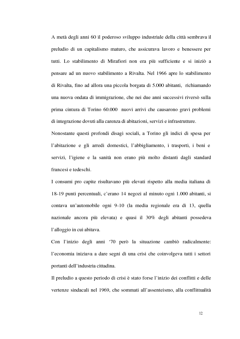 Anteprima della tesi: Un modello di sviluppo socio-economico per Torino. Una città in forte cambiamento, Pagina 12