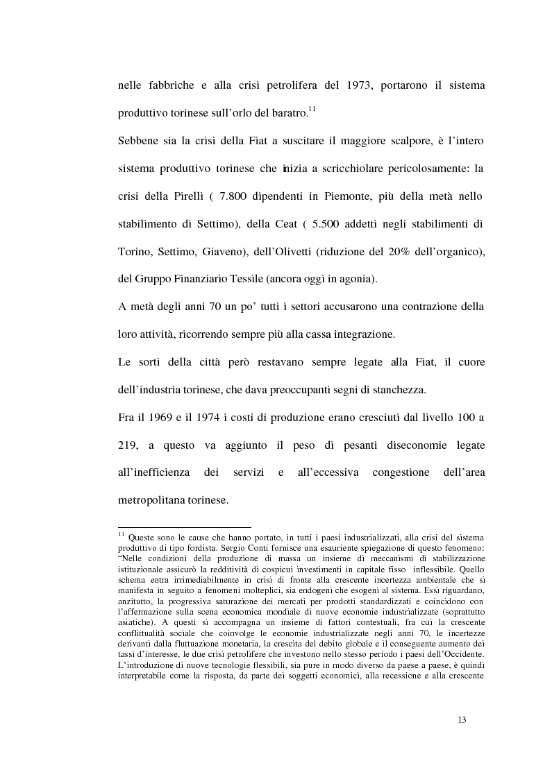 Anteprima della tesi: Un modello di sviluppo socio-economico per Torino. Una città in forte cambiamento, Pagina 13