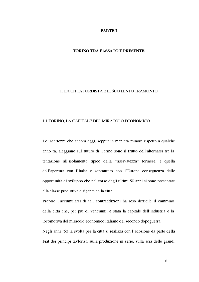 Anteprima della tesi: Un modello di sviluppo socio-economico per Torino. Una città in forte cambiamento, Pagina 6