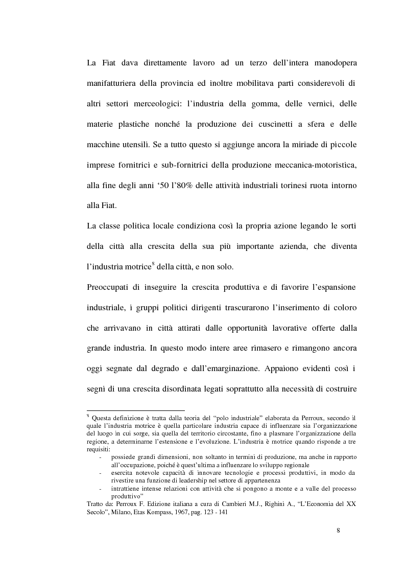 Anteprima della tesi: Un modello di sviluppo socio-economico per Torino. Una città in forte cambiamento, Pagina 8