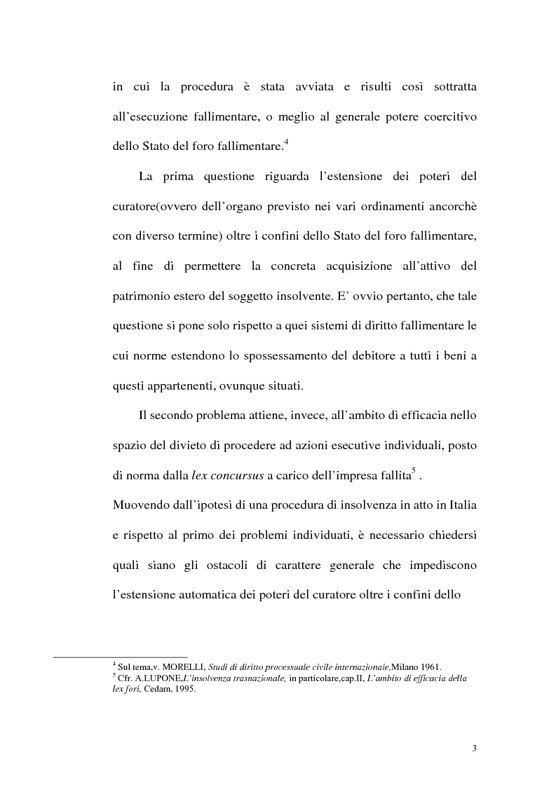Anteprima della tesi: Il fallimento transfrontaliero nel regolamento comunitario 1346/2000 del 29 maggio 2000, Pagina 11