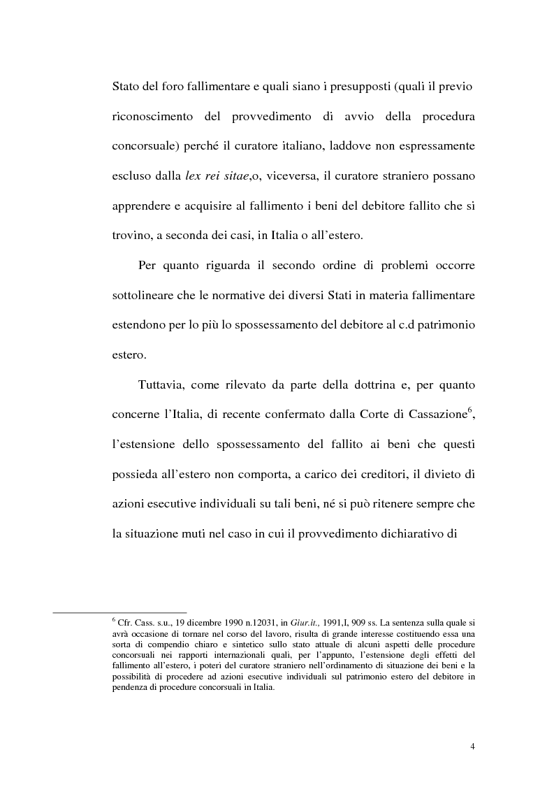 Anteprima della tesi: Il fallimento transfrontaliero nel regolamento comunitario 1346/2000 del 29 maggio 2000, Pagina 12
