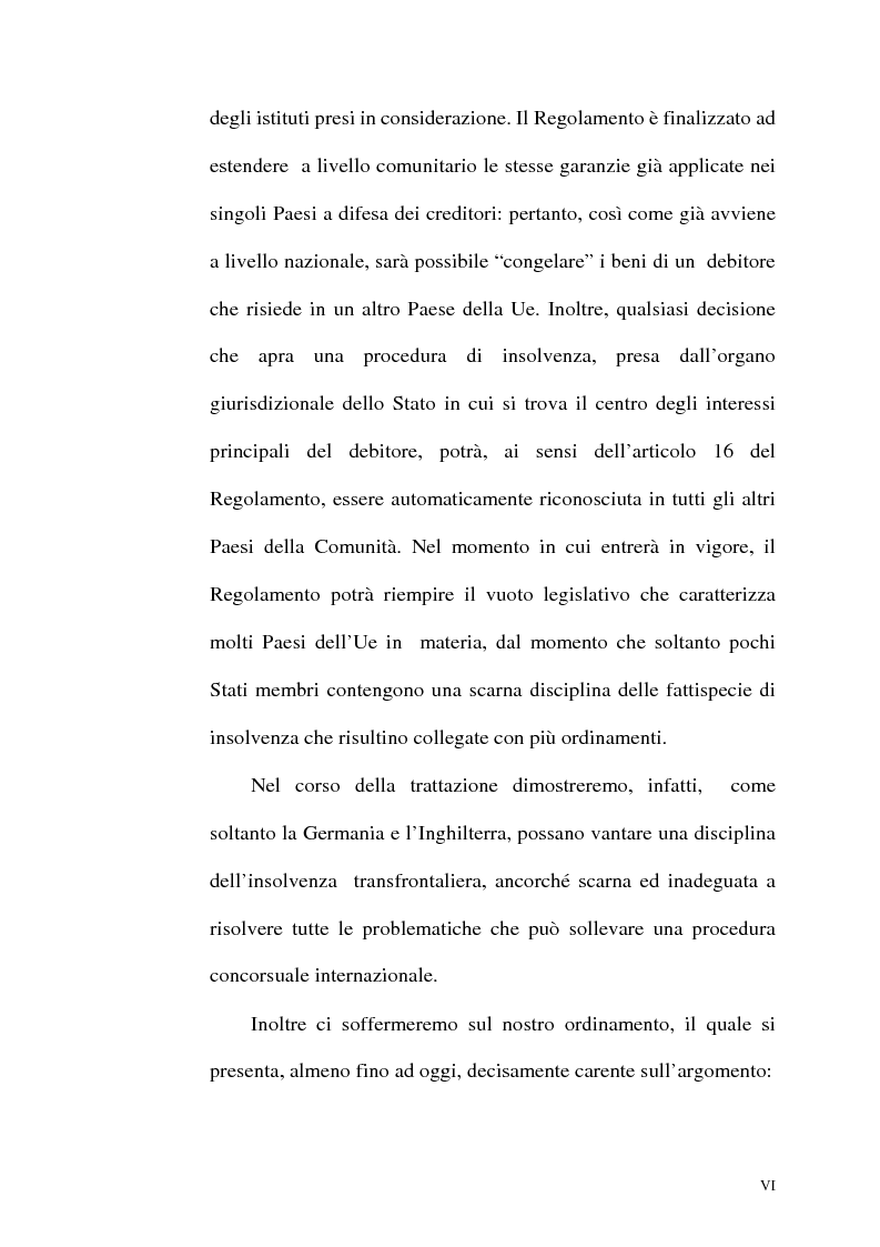Anteprima della tesi: Il fallimento transfrontaliero nel regolamento comunitario 1346/2000 del 29 maggio 2000, Pagina 6