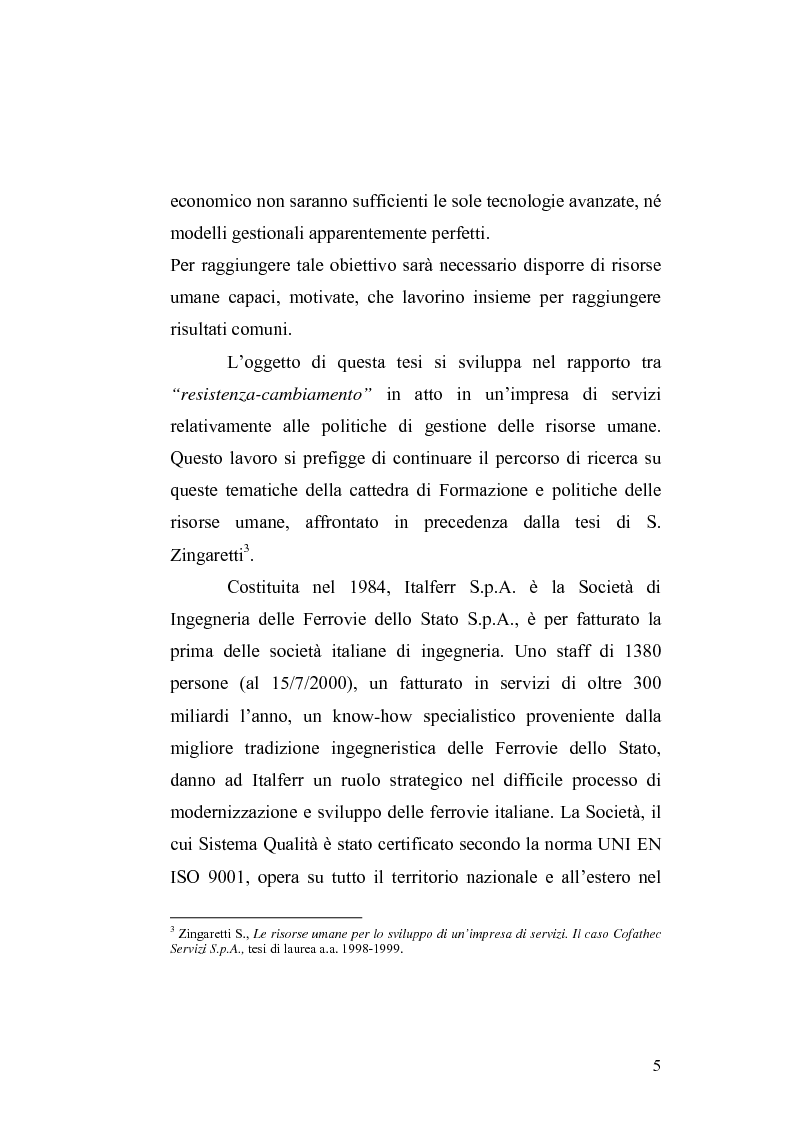 Anteprima della tesi: Il cambiamento culturale. Sviluppo, aggiornamento e consolidamento delle competenze: il caso Italferr, Pagina 2