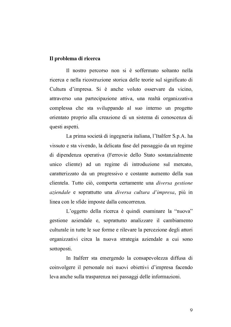 Anteprima della tesi: Il cambiamento culturale. Sviluppo, aggiornamento e consolidamento delle competenze: il caso Italferr, Pagina 6