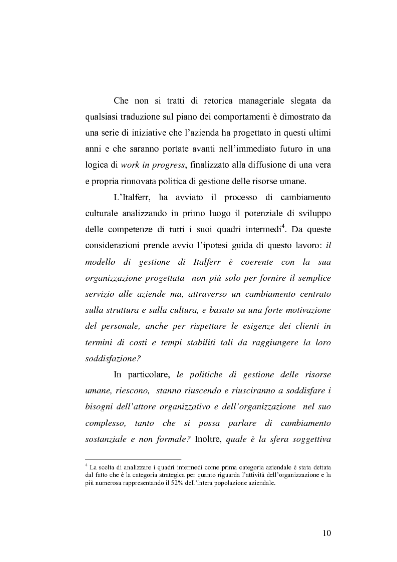 Anteprima della tesi: Il cambiamento culturale. Sviluppo, aggiornamento e consolidamento delle competenze: il caso Italferr, Pagina 7