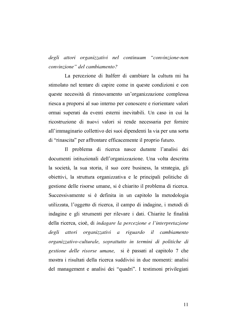 Anteprima della tesi: Il cambiamento culturale. Sviluppo, aggiornamento e consolidamento delle competenze: il caso Italferr, Pagina 8