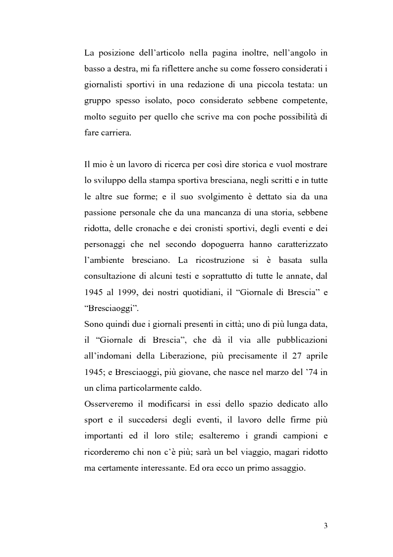 Anteprima della tesi: Le cronache sportive nella stampa bresciana del secondo dopoguerra, Pagina 3