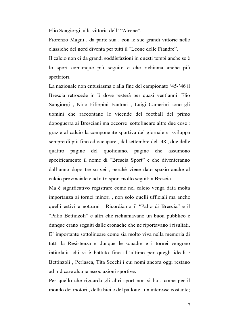 Anteprima della tesi: Le cronache sportive nella stampa bresciana del secondo dopoguerra, Pagina 7