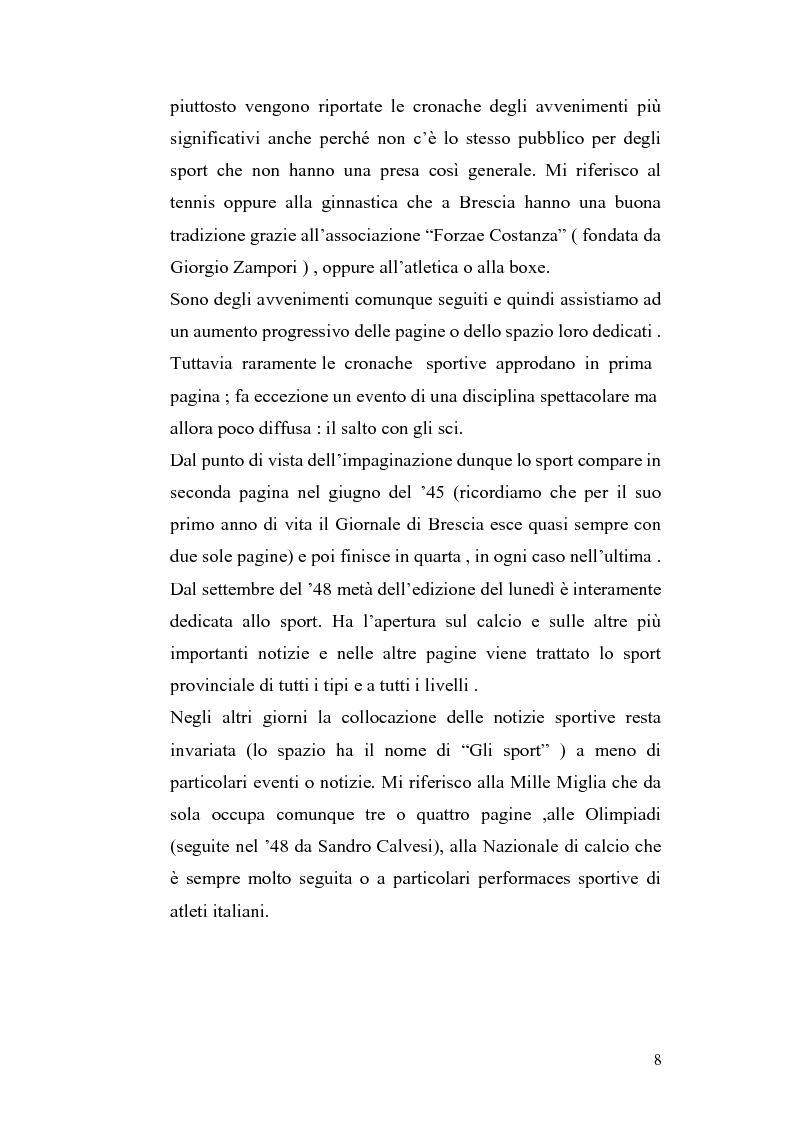 Anteprima della tesi: Le cronache sportive nella stampa bresciana del secondo dopoguerra, Pagina 8