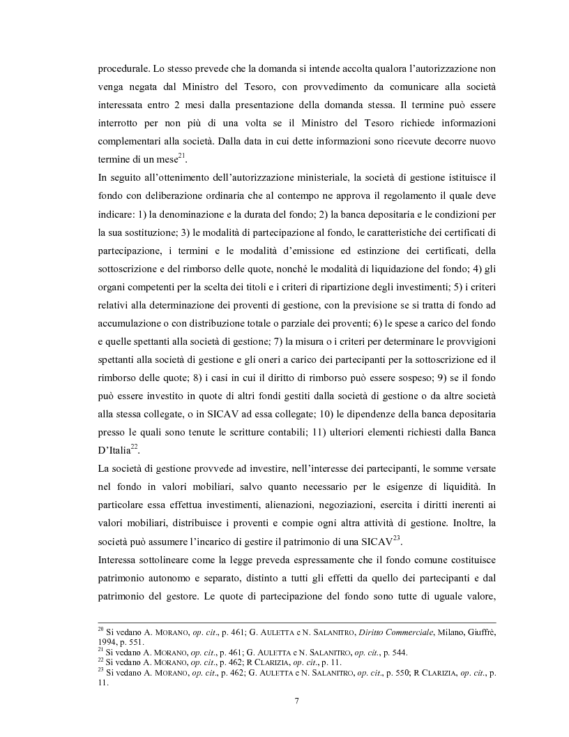 Anteprima della tesi: Le società di gestione del risparmio, Pagina 7