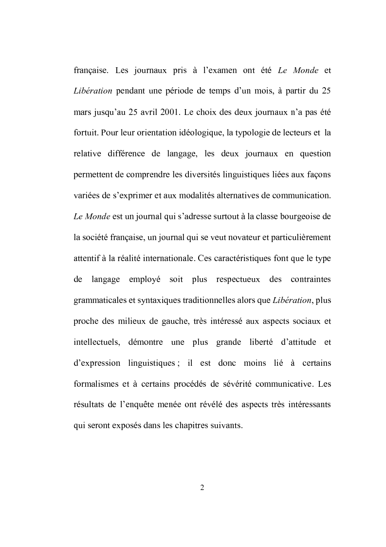 Anteprima della tesi: Formation et place de l'adjectif dans la presse française, Pagina 2