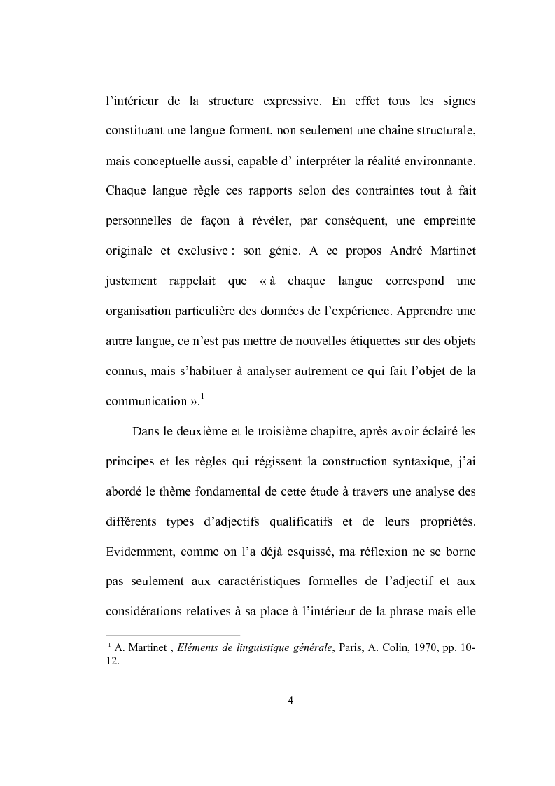 Anteprima della tesi: Formation et place de l'adjectif dans la presse française, Pagina 4
