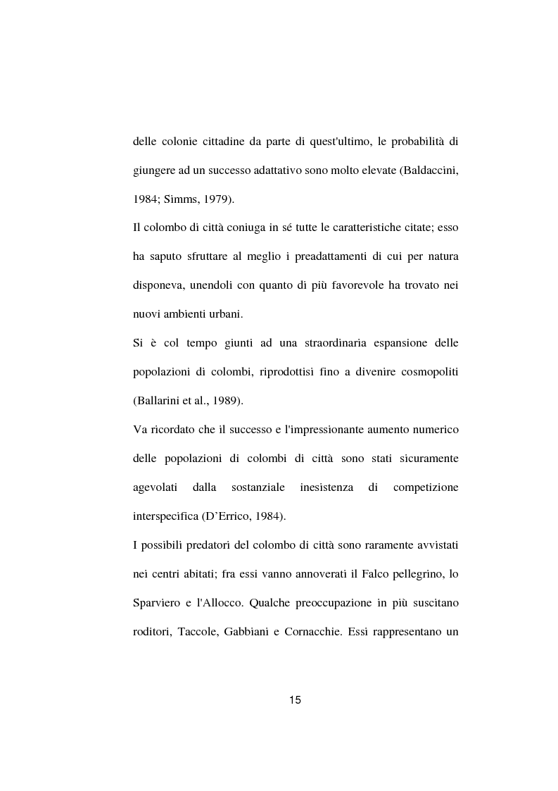 Anteprima della tesi: Ricerche ed osservazioni sullo stato sanitario dei colombi della Città di Palo del Colle, Pagina 14