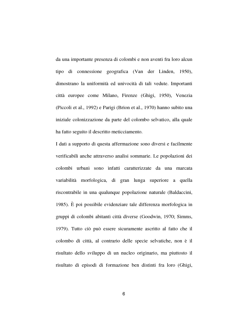 Anteprima della tesi: Ricerche ed osservazioni sullo stato sanitario dei colombi della Città di Palo del Colle, Pagina 5