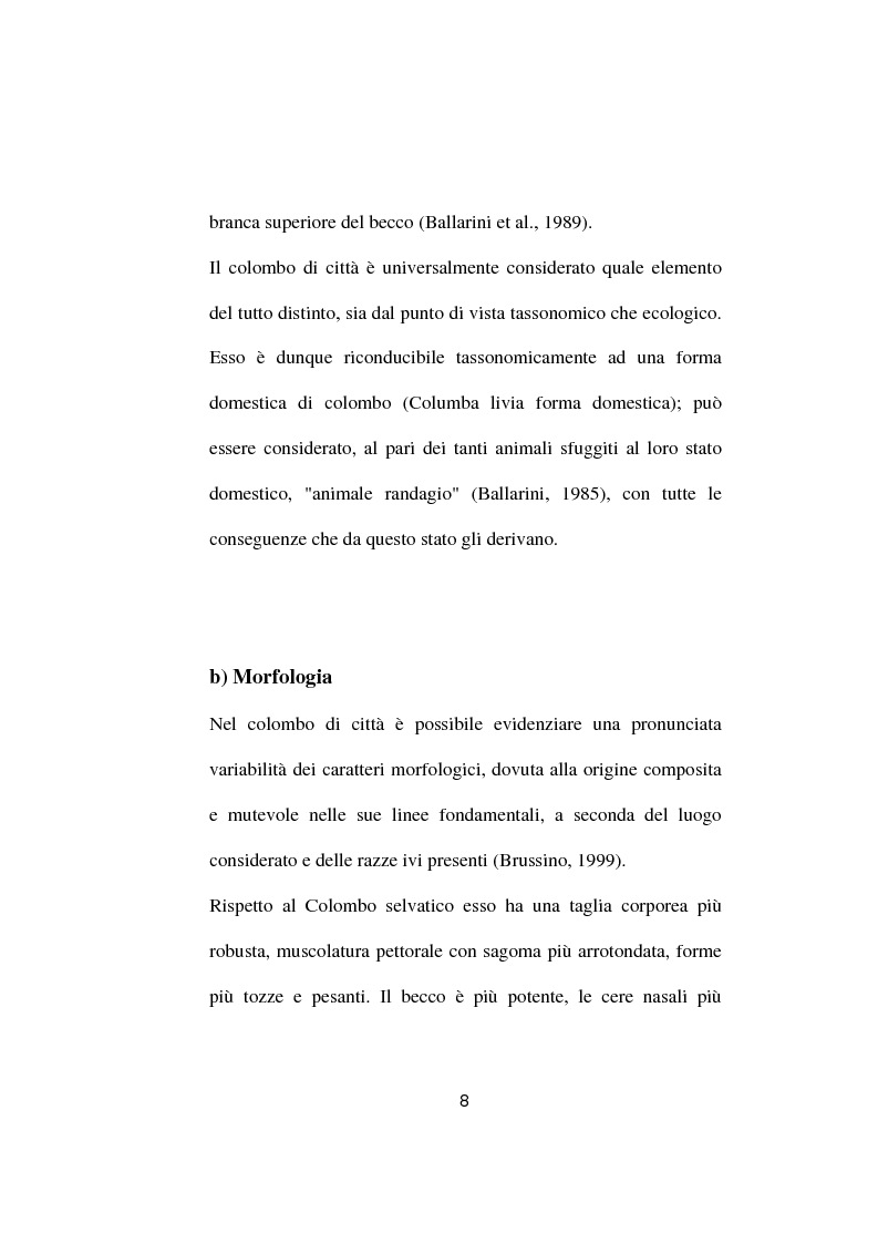 Anteprima della tesi: Ricerche ed osservazioni sullo stato sanitario dei colombi della Città di Palo del Colle, Pagina 7