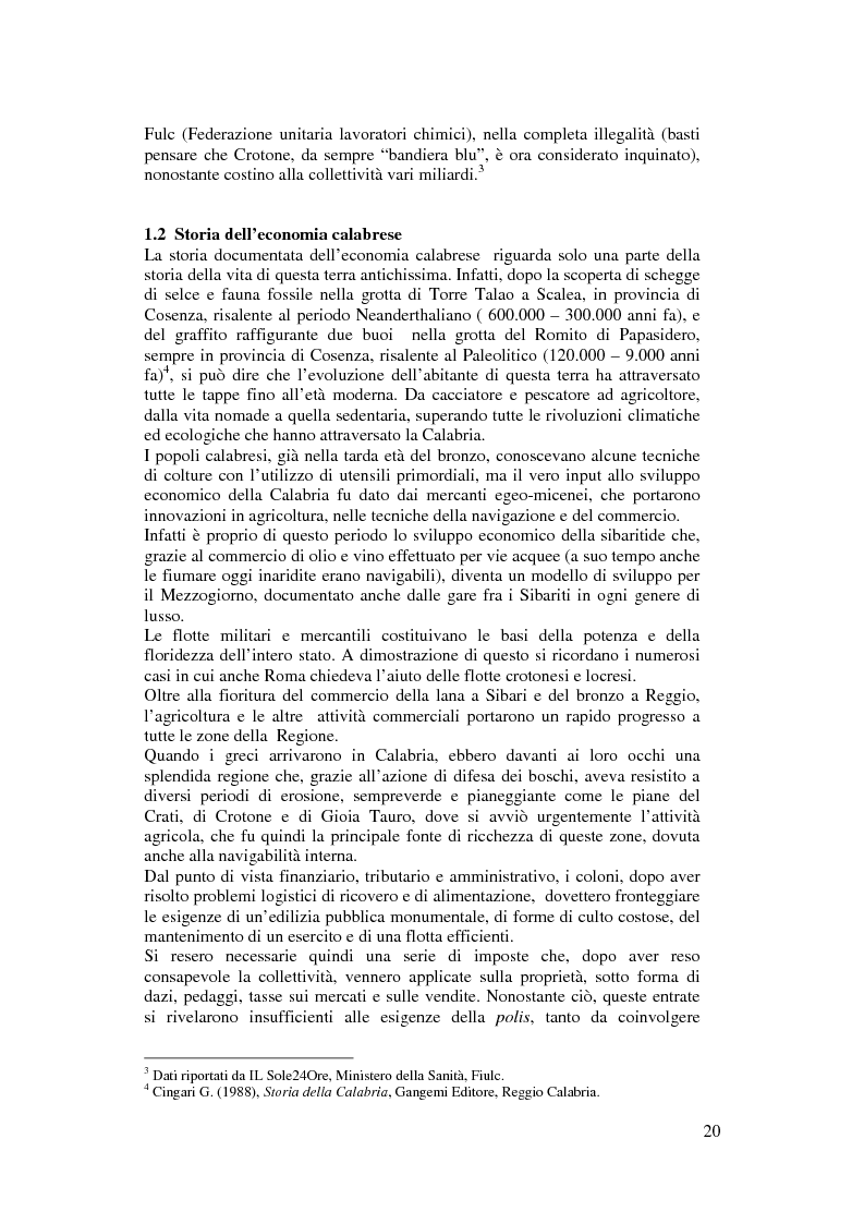 Estratto dalla tesi: Per un modello di sviluppo della Calabria fondato sull'ecoturismo