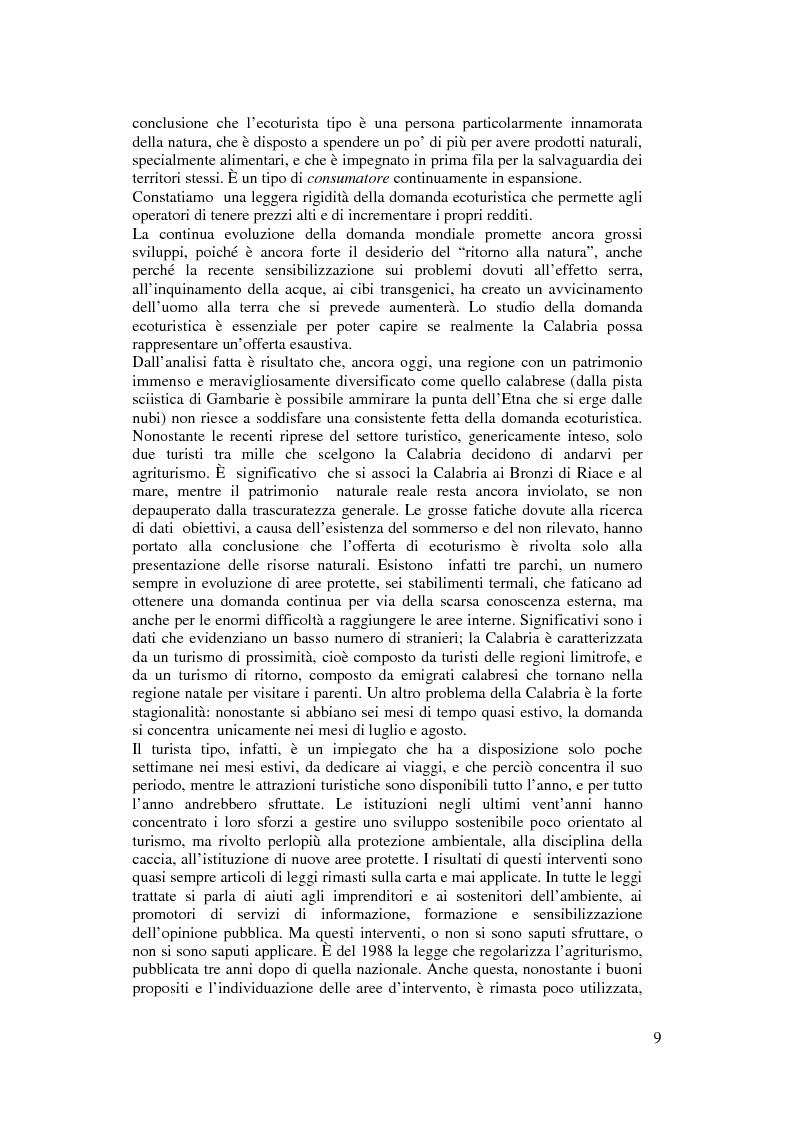 Anteprima della tesi: Per un modello di sviluppo della Calabria fondato sull'ecoturismo, Pagina 3