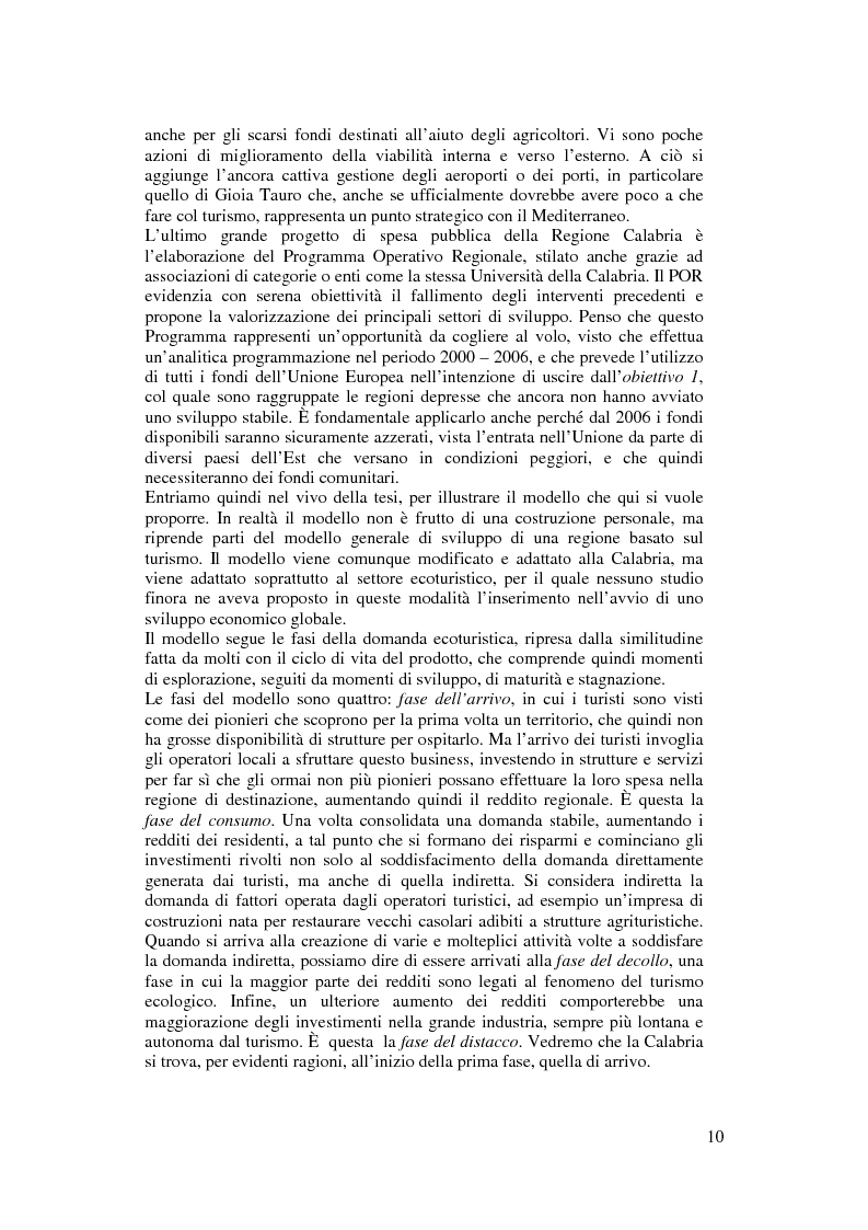 Anteprima della tesi: Per un modello di sviluppo della Calabria fondato sull'ecoturismo, Pagina 4