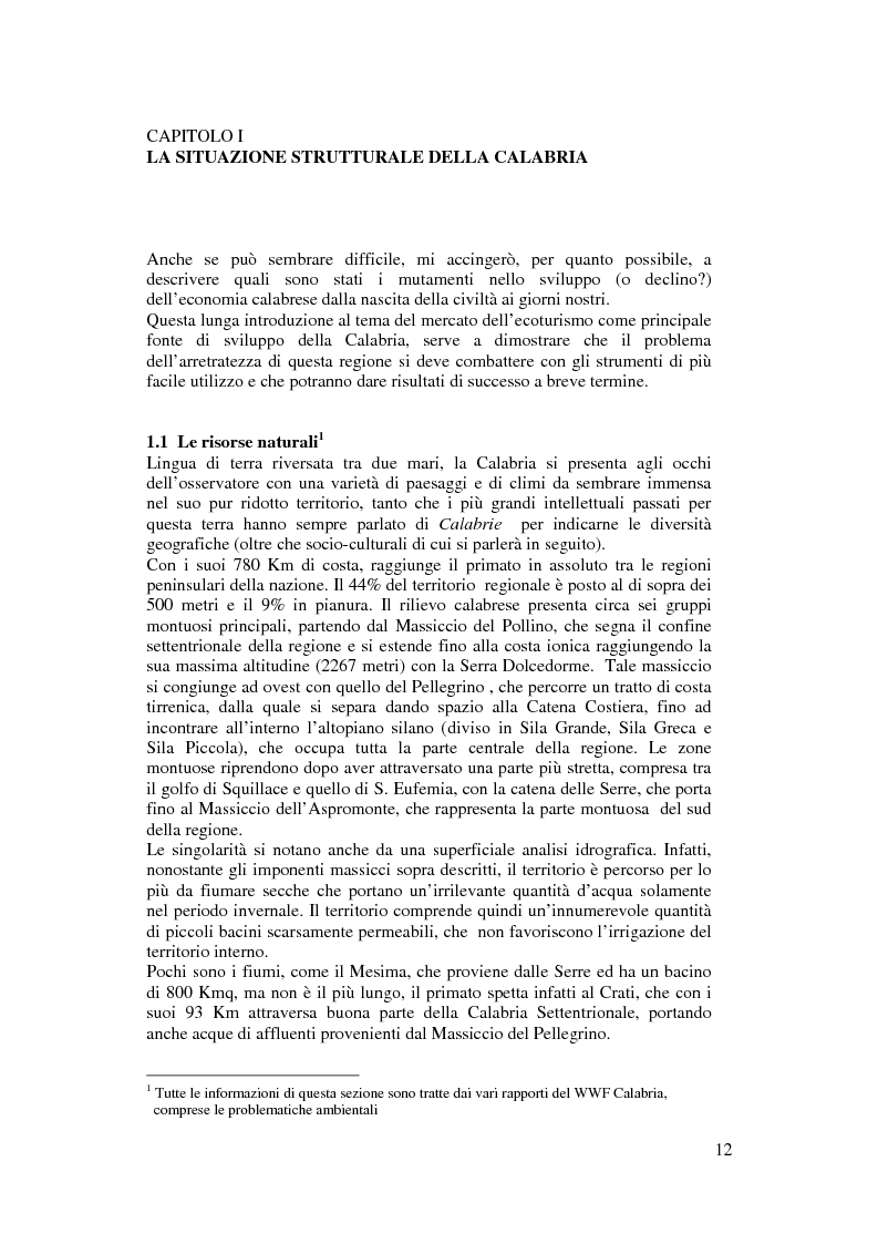 Anteprima della tesi: Per un modello di sviluppo della Calabria fondato sull'ecoturismo, Pagina 6