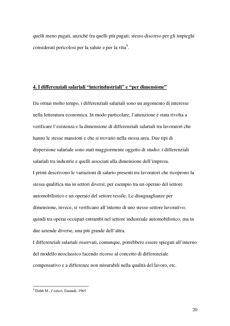 Anteprima della tesi: La teoria economica dei differenziali salariali - Un'applicazione al settore del calcio italiano, Pagina 14