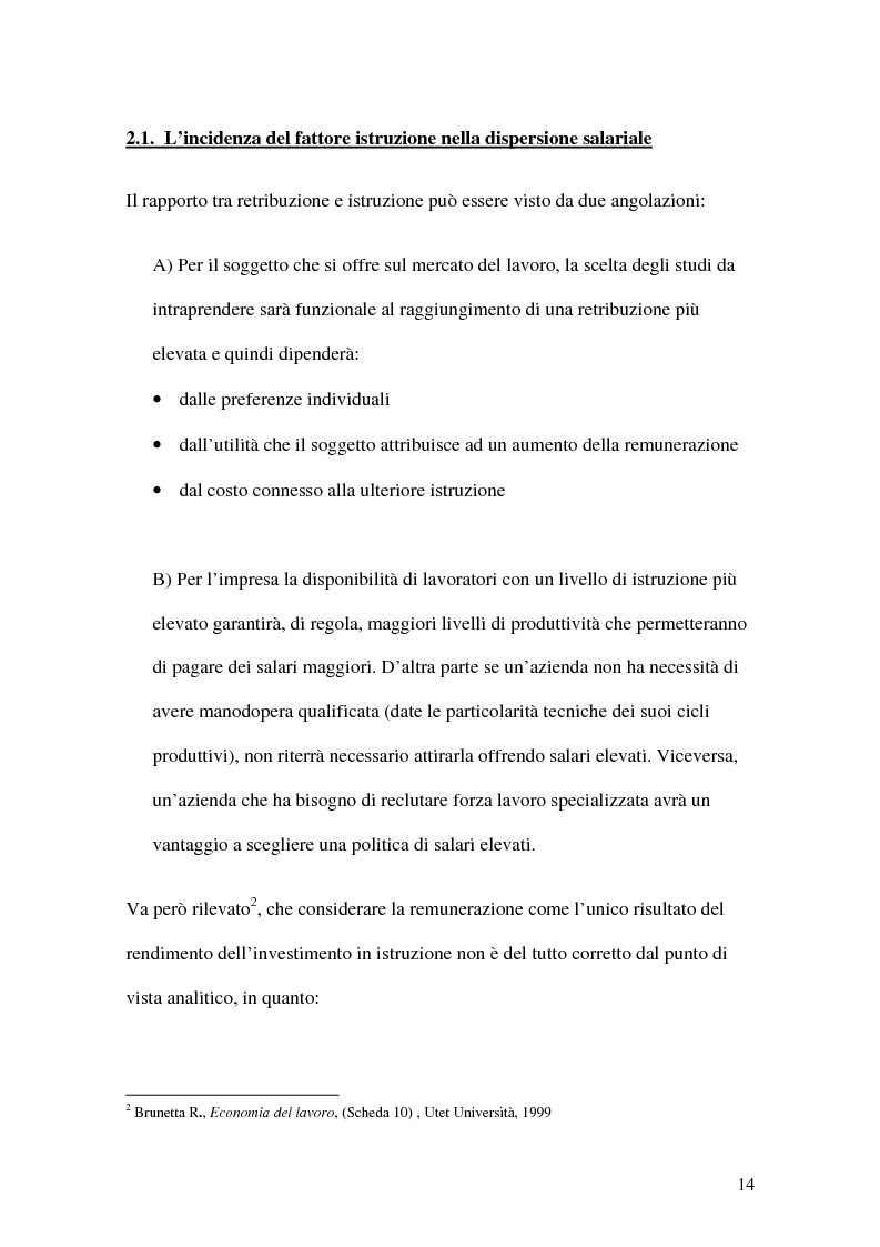 Anteprima della tesi: La teoria economica dei differenziali salariali - Un'applicazione al settore del calcio italiano, Pagina 8