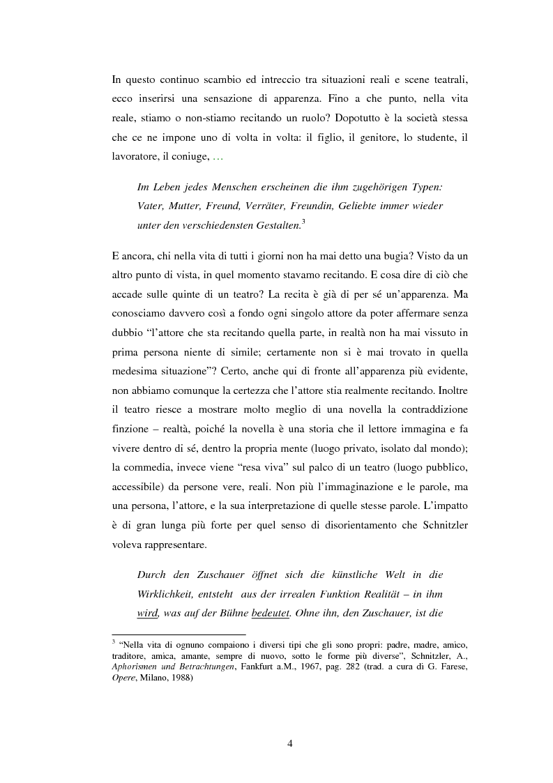 Anteprima della tesi: Schein e Sein: il confine tra finzione e realtà nelle commedie di Arthur Schnitzler, Pagina 4