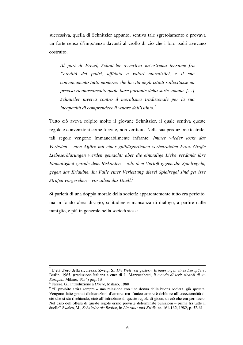 Anteprima della tesi: Schein e Sein: il confine tra finzione e realtà nelle commedie di Arthur Schnitzler, Pagina 6
