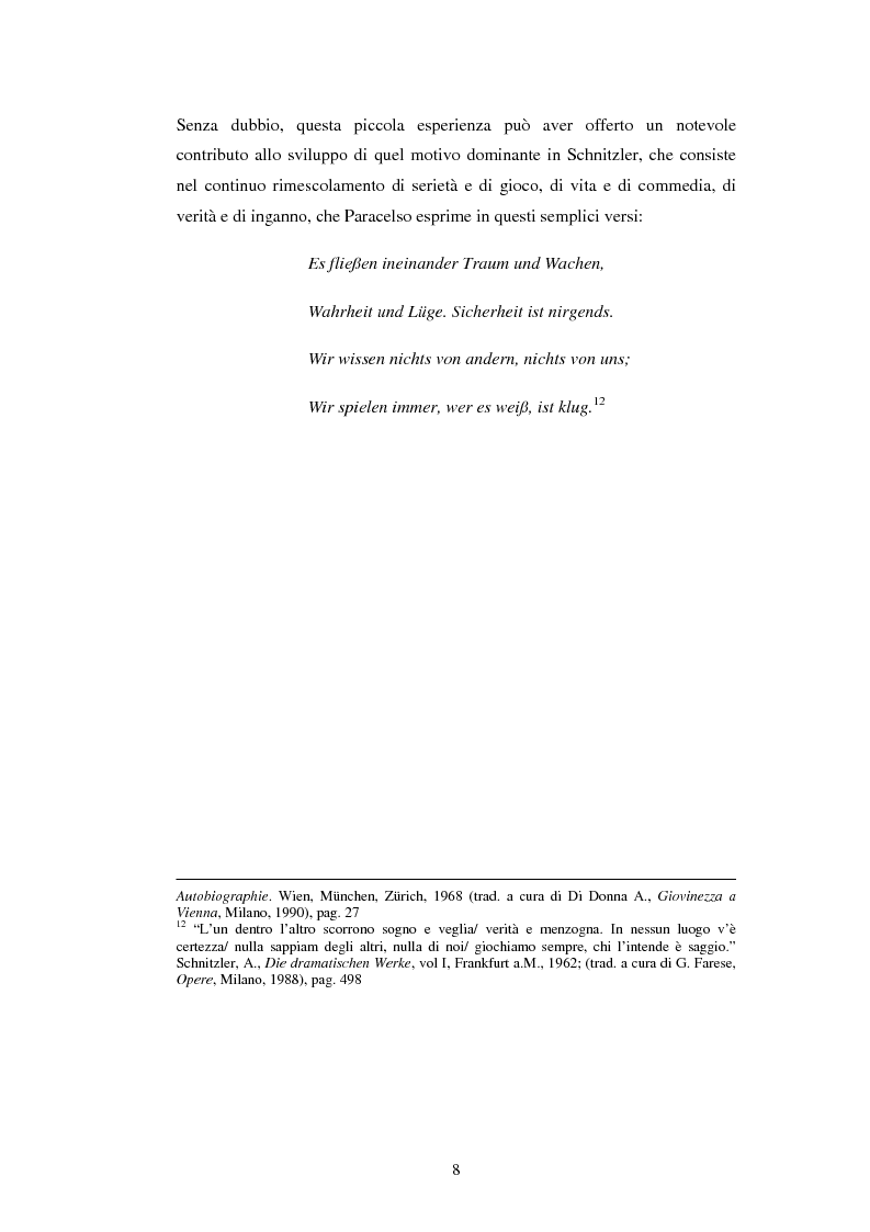 Anteprima della tesi: Schein e Sein: il confine tra finzione e realtà nelle commedie di Arthur Schnitzler, Pagina 8